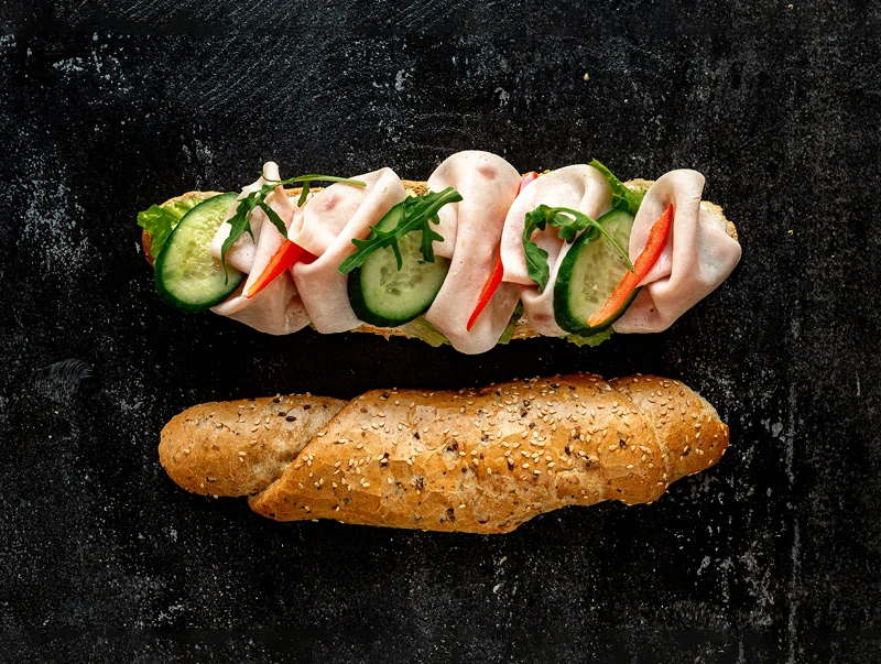 Obložená sójová bageta